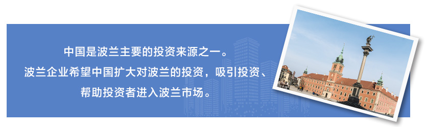 中國是波蘭主要的投資來源之一。波蘭企業希望中國擴大對波蘭的投資，吸引投資、幫助投資者進入波蘭市場。